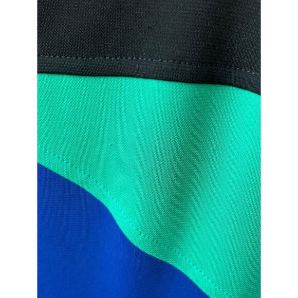 BCBGMaxAzria Petite Dress Colorblock Short Sleeve Stretch Black Green Blue XSP - Picture 4 of 6